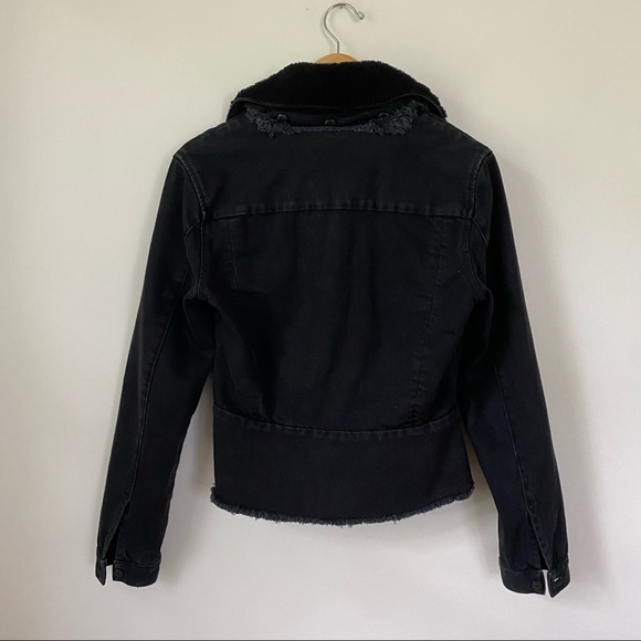 Paul Smith Denim Shearling Peplum Jacket Size M - Picture 6 of 10